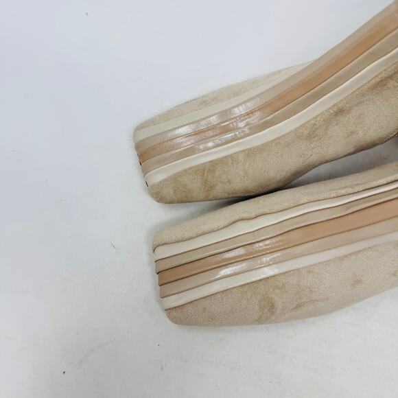 effrey Campbell Peace Out Square Toe Booties Size 8.5 Beige Suede Block Heel - Picture 2 of 15